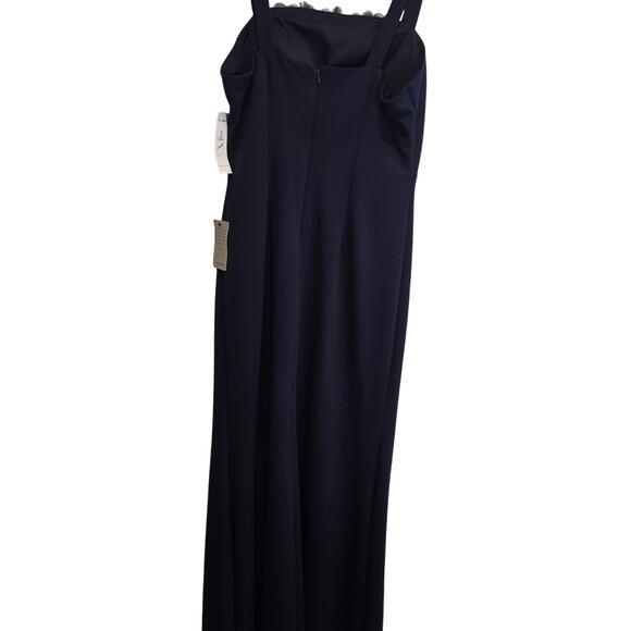 Alex Evenings Navy Maxi Dress with Floral Detail Size 6 Nwt - Picture 9 of 12